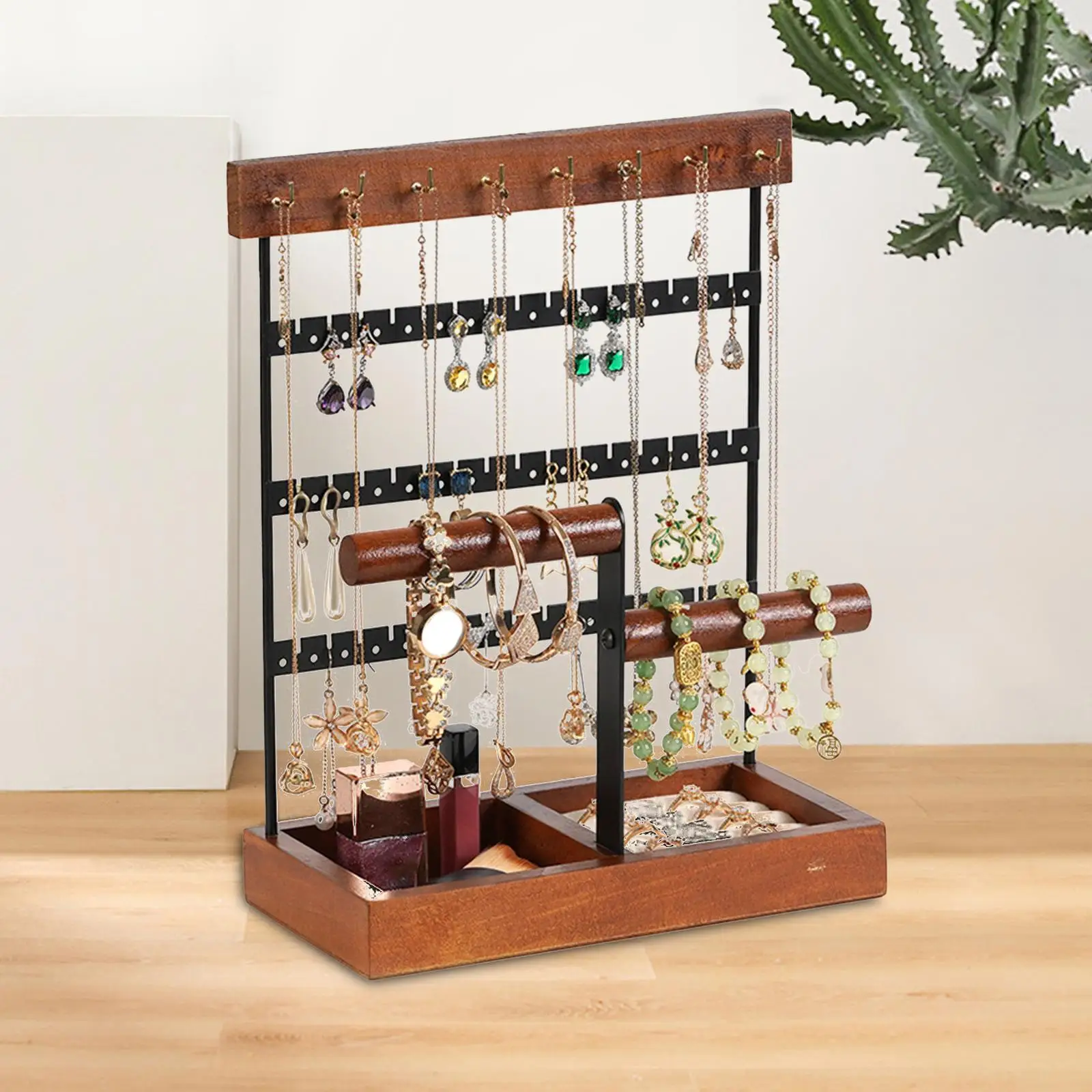 

4 Tiers Jewelry Display Rack Jewelry Stand for Rings Pendants Ear Stud