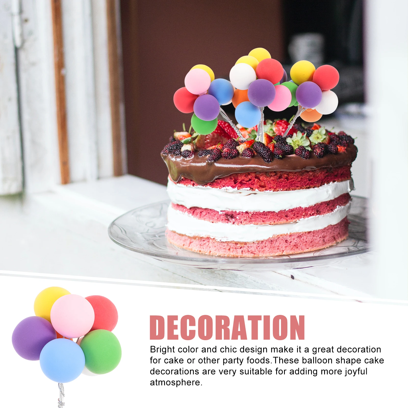 

4 Pcs Balloon Plug-in Decorations Cake Prop Wedding Foam Birthday Party Supplies Child