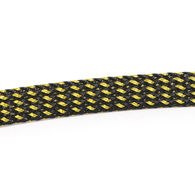 5 m mehrfarbiger PET-isolierter Geflechtschlauch, 2 mm – 40 mm, erweiterbare Drahtkabelhülle, flammhemmendes, geflochtenes Nylon-Netzrohr zum Selbermachen
