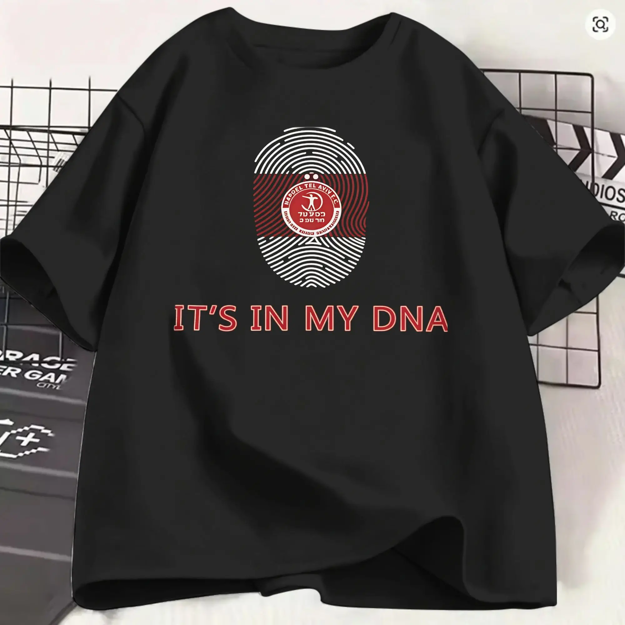 Hapoel Tel Aviv T-Shirts für Herren, Neuheit, 100 % Baumwolle, T-Shirt mit Rundhalsausschnitt, kurzärmelig, Partykleidung – Detail 1