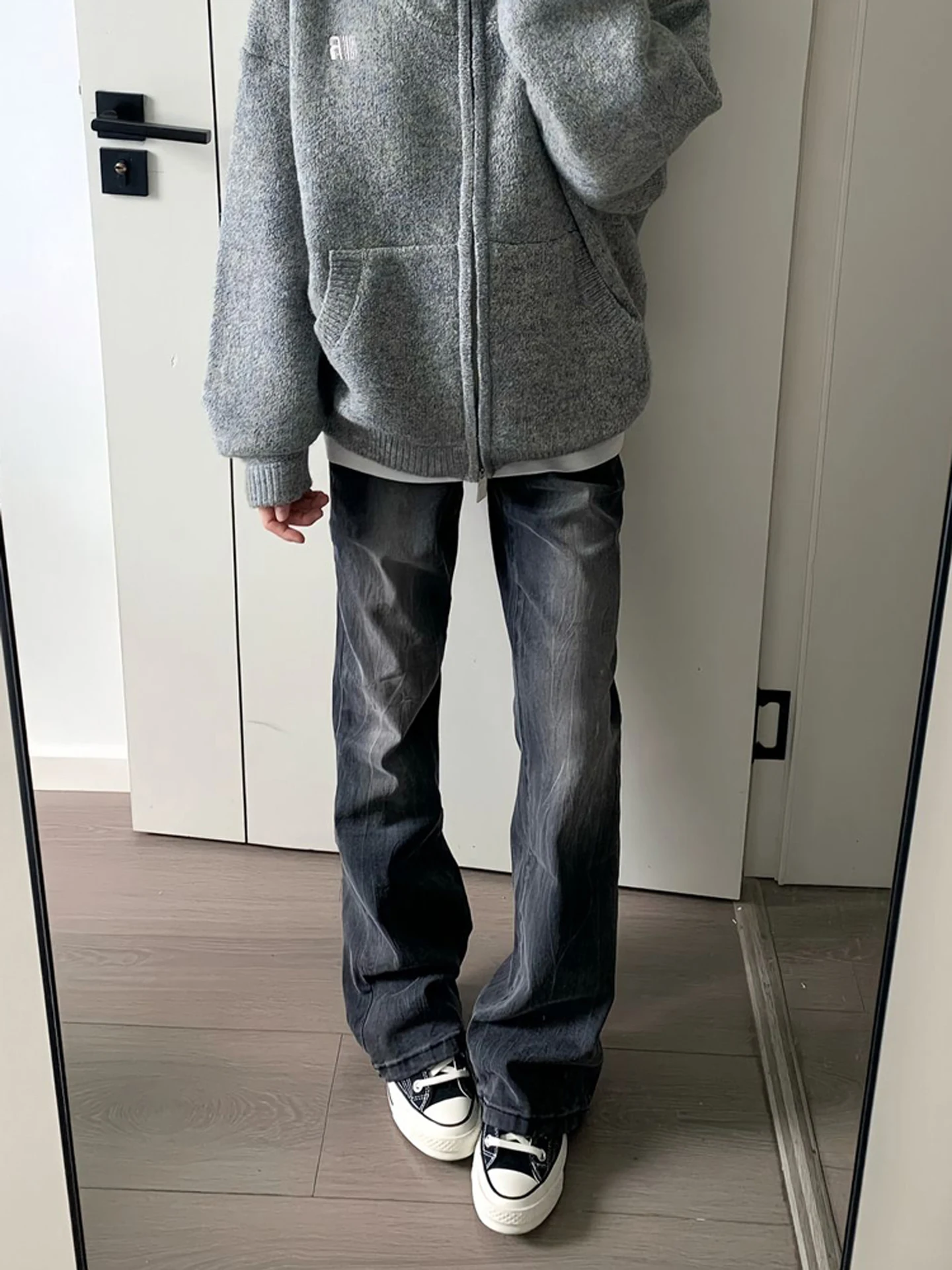 

Джинсы Ykee с узором в виде молнии, с высокой талией, прямого кроя, для мужчин и женщин, в американском стиле, облегающие, повседневные, удобные для путешествий