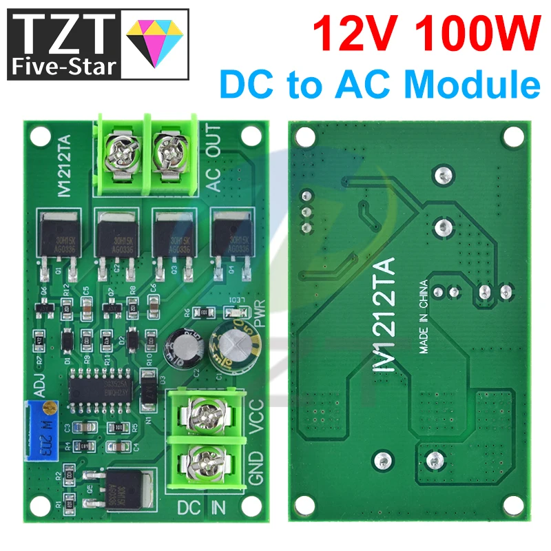 100 W DC-AC Wechselrichter-Transformator DC 12 V zu AC 12 V Rechteckwellensignalgenerator Spannungsregler Stromwandlerplatine