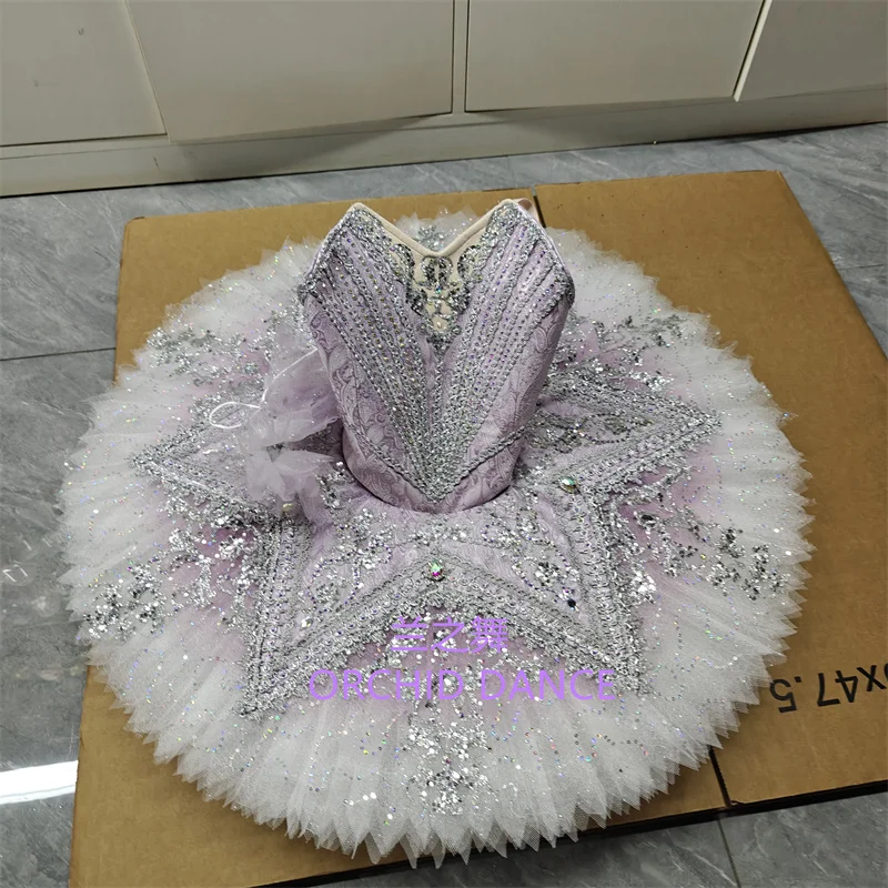 BT01624 Costumi tutu di balletto fata argento lilla per adulti per bambini, ragazze, donne, dimensioni personalizzate professionali