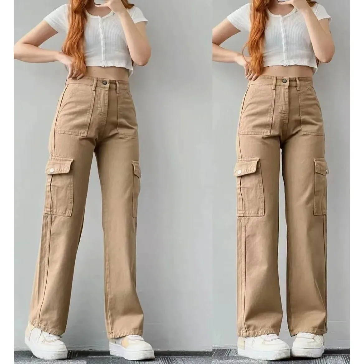 

Women's Versatile Casual Mid-Rise Long Fitted Waist Workwear Warm Pants Comfortable Breathable Elastic Waist Home Clothes