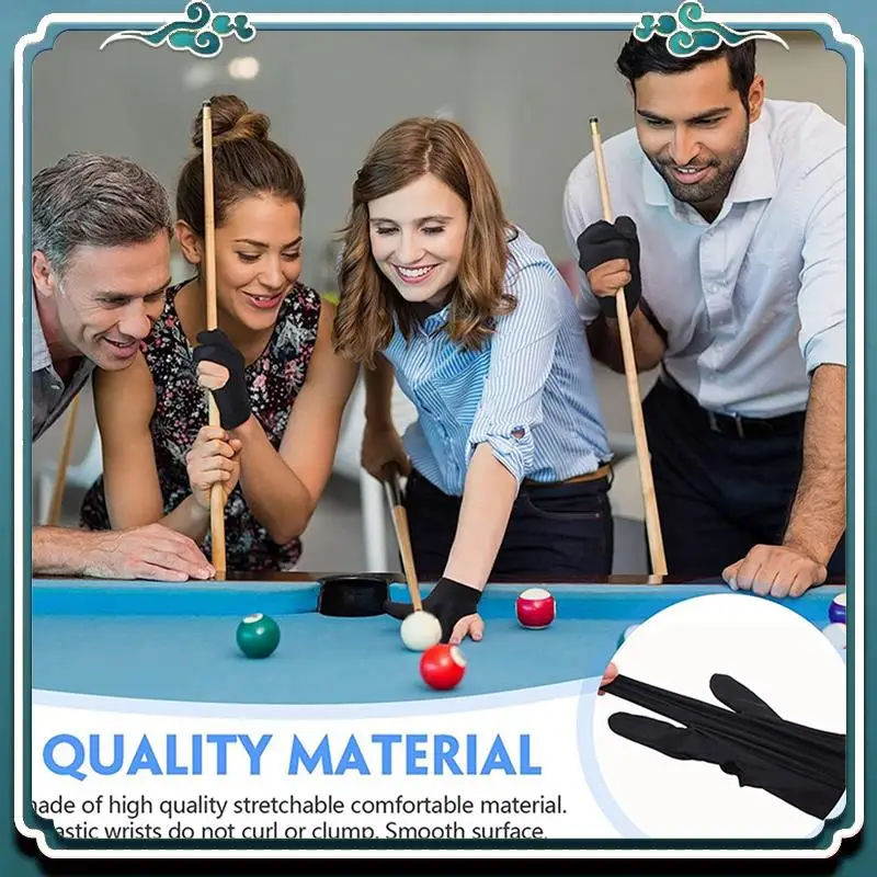 A65G-66 шт. бильярдные перчатки с 3 пальцами, кий, шутер, перчатки для бассейна, спортивные перчатки для женщин и мужчин, как левая и правая рука, черные