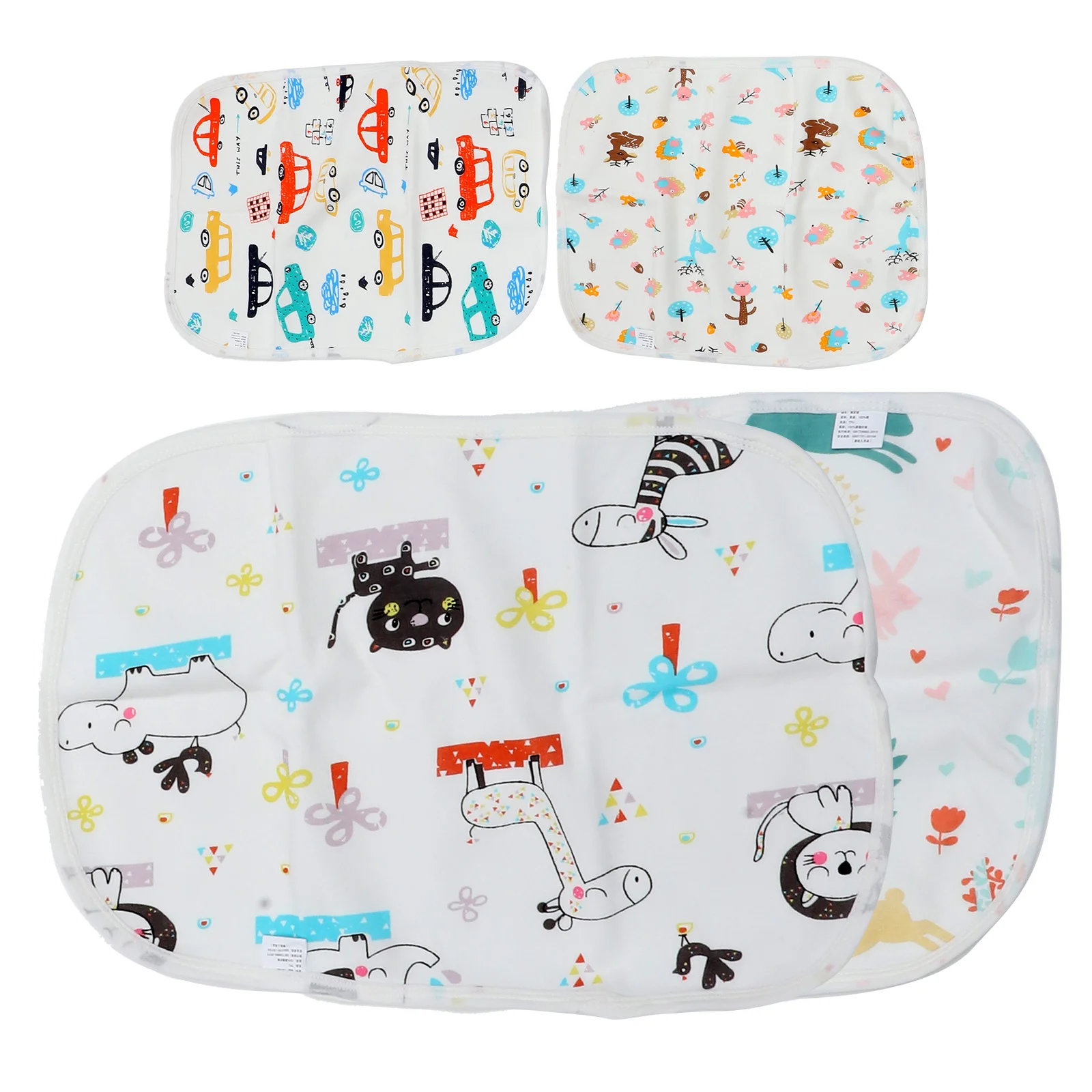 

4PCS 45x30cm Baby Waterproof Sheet Urine Changing Pads Cartoon Reusable Infant Bedding Nappy Burp Mattress Changing Mat(Mixed)
