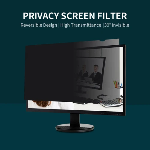 Imagen 2 del producto Filtro de pantalla PET de privacidad reversible de alta transmitancia 30 °   Película invisible antideslumbrante anti-UV para monitor de 34 pulgadas Relación de aspecto 21:9