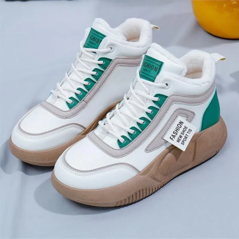 Autumn spring new female student board shoes thick soles platform warm with velvet autumn casual sneakers shoes C1264