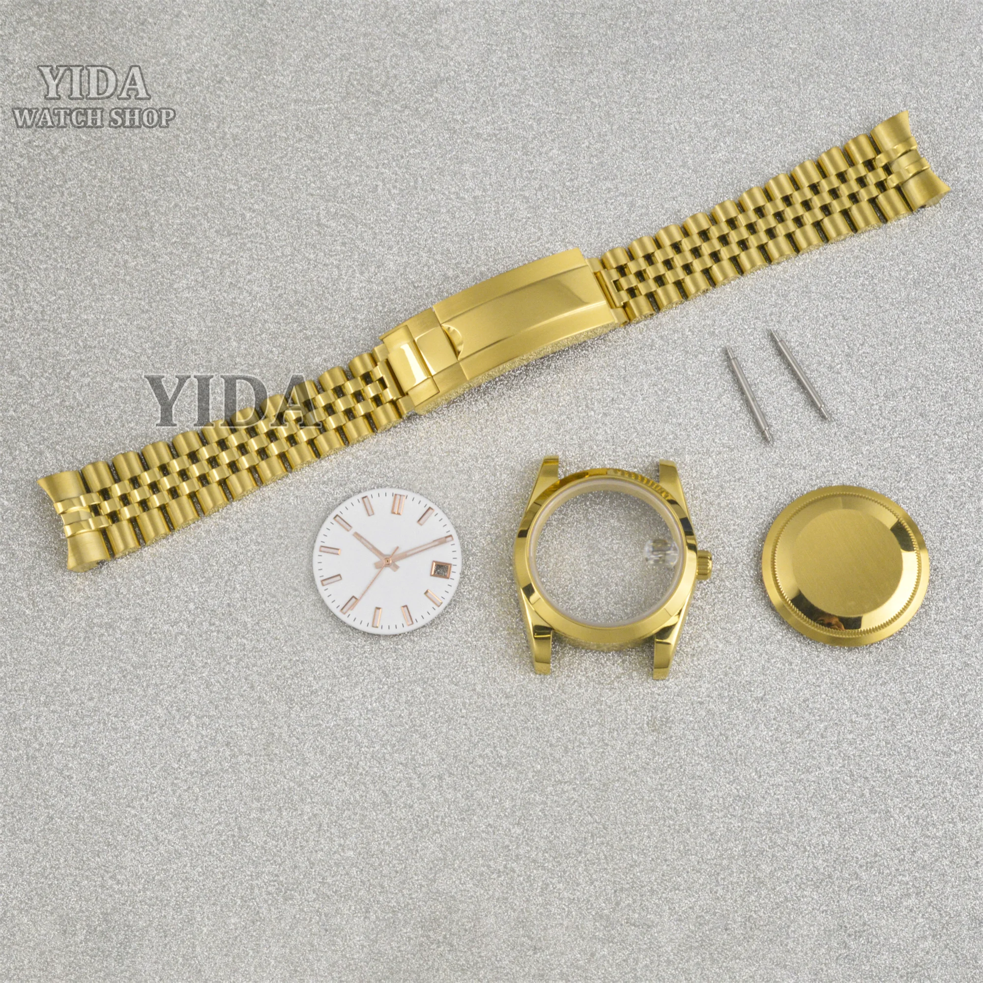 

PVD Gold Stainless Steel Watch Accessories 36/39mm Case 20mm Strap 28.5mm Dial Sapphire Crystal For DATEJUST NH35 NH36 Movement