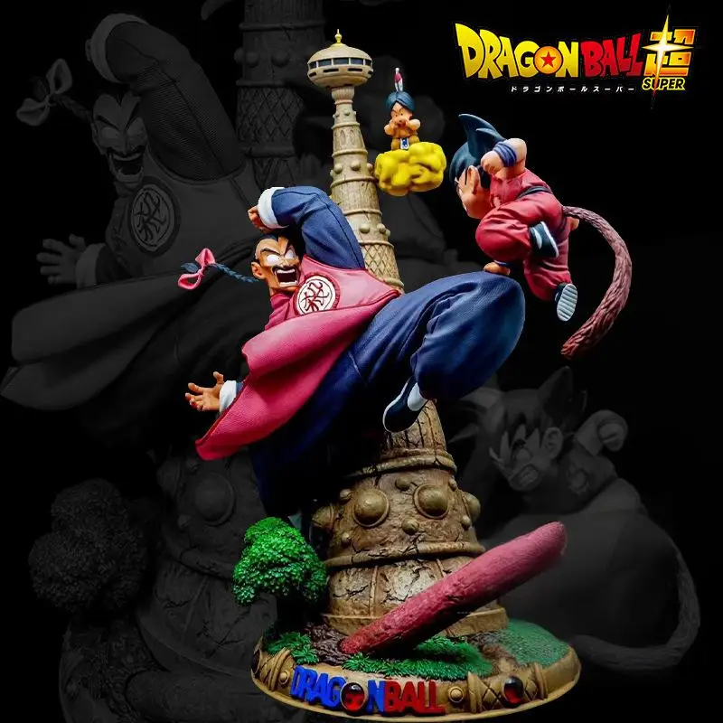 

27cmDragon Ball GK Figure Tao Pai Pai vs Goku Korin Tower Scene Resin Handmade Collectible Anime Statue Display Model Gift Kit