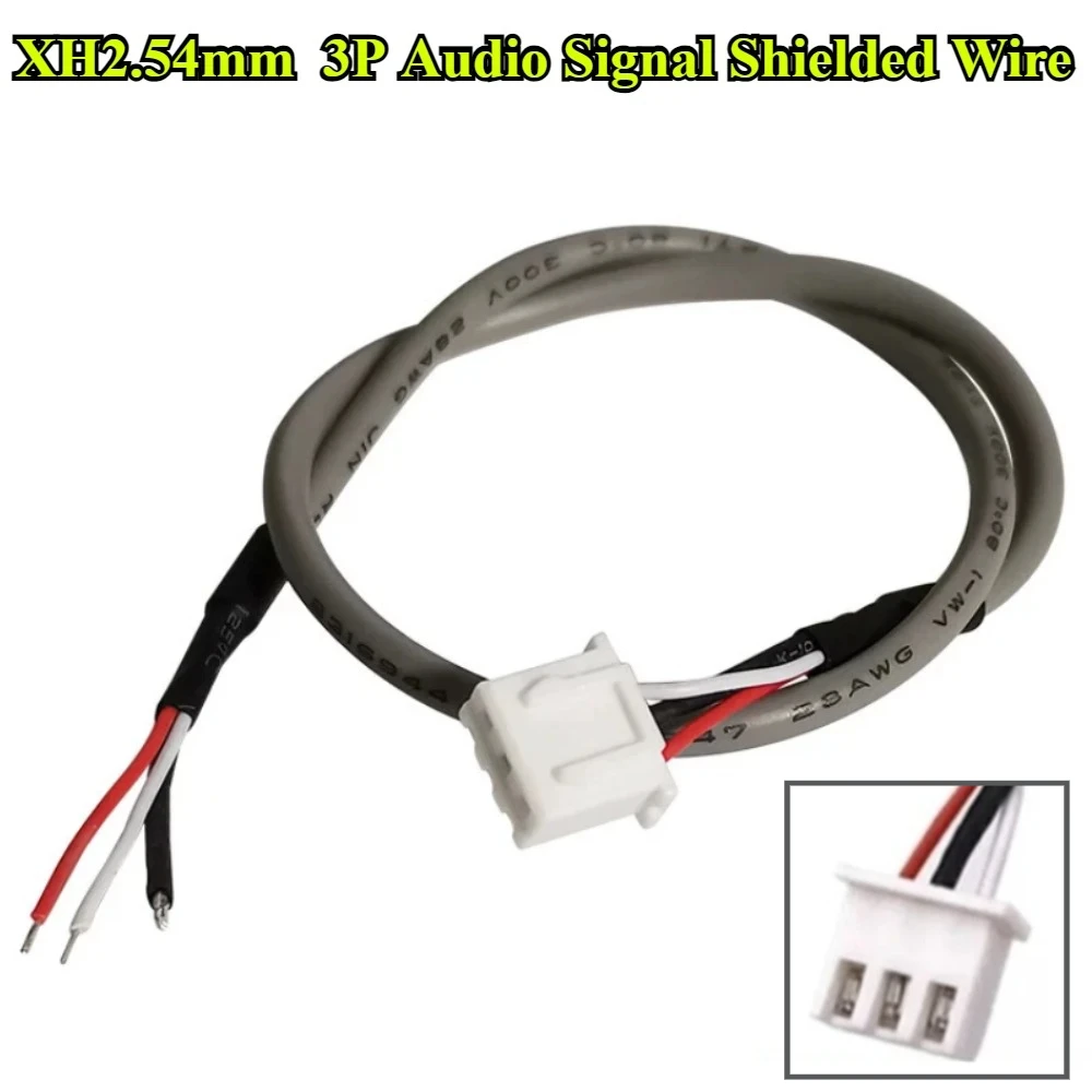 XH2.54mm Single head 3Pin Audio Signal Shielded Wire Terminal Wire 28AWG 30/35/45cm for Power Amplifier Line and Speaker Cable