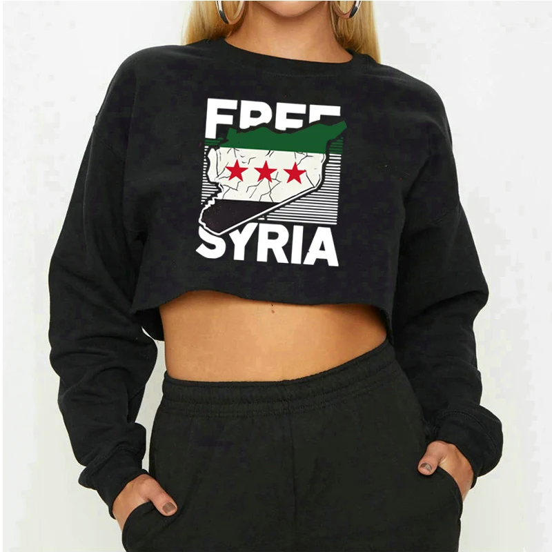 Syrian Freedom Flag Cropped Sweatshirt, Damascus, December 8,2024,Syrian Freedom Flag,Middle East,Anti-War Clothing,Gifts,Unisex