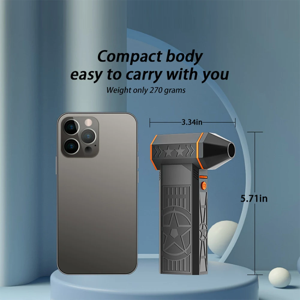 X50 Brushless Turbo Fan 240W High-Speed Portable Fan 8000mAh Rechargeable 57m/s Typhoon Wind Type-C Charging Camping Fan