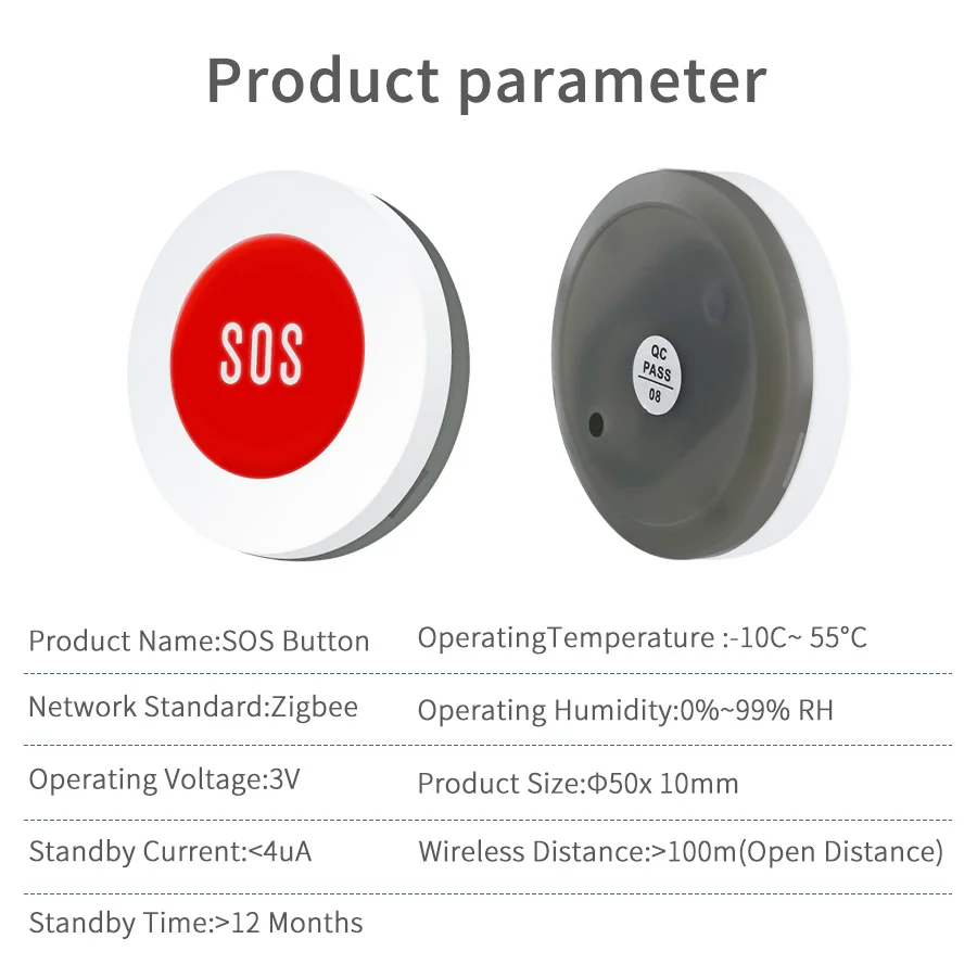 Кнопка Tuya Zigbee SOS, умный переключатель, аварийная сигнализация, управление через приложение Alexa Google Home, портативная сигнализация для вызова медсестры, пожилых пациентов