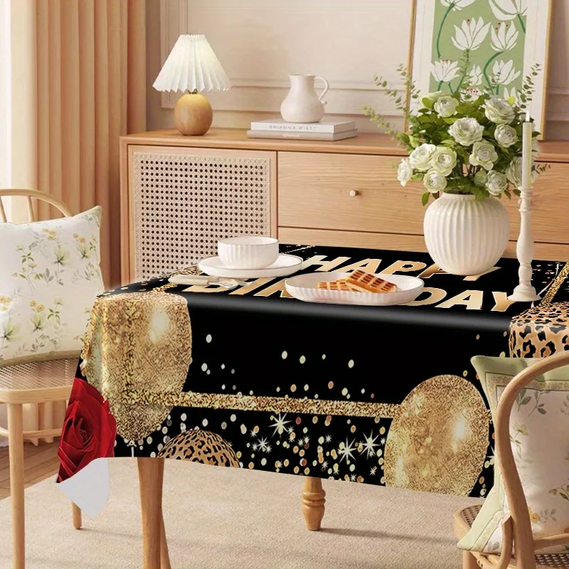 1pc Table Decoration Party Supplies, Creative Birthday Happy Pattern, Practical and High-Quality Tableclothxzj