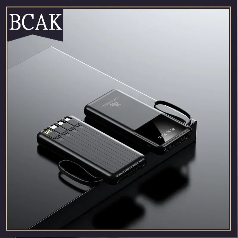

BCAK Hot，Style Comes with Its Own Cable, Removable Cable, Large-capacity Mirror Power Bank 20000mAh Fast Charging Mobile Power S
