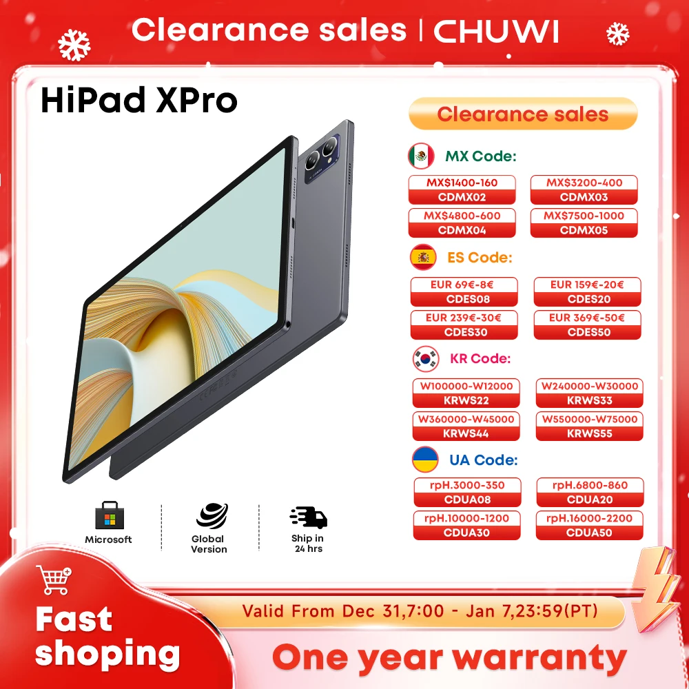 CHUWI HiPad XPro Tablet 6GB 128GB 10.51'' FHD IPS Display Unisoc T616 Qcta Core 13MP+5MP Camera 7000 Mah Android 12 Pad