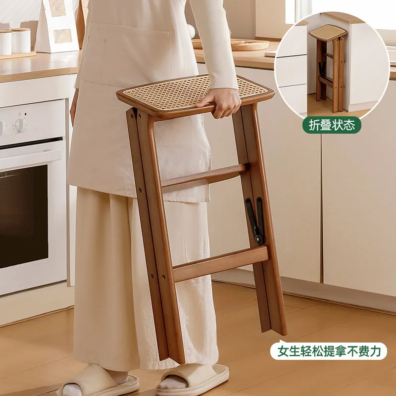 Household Multifunctional Folding Stool Portable Ladder Ladder Flower Rack Kitchen