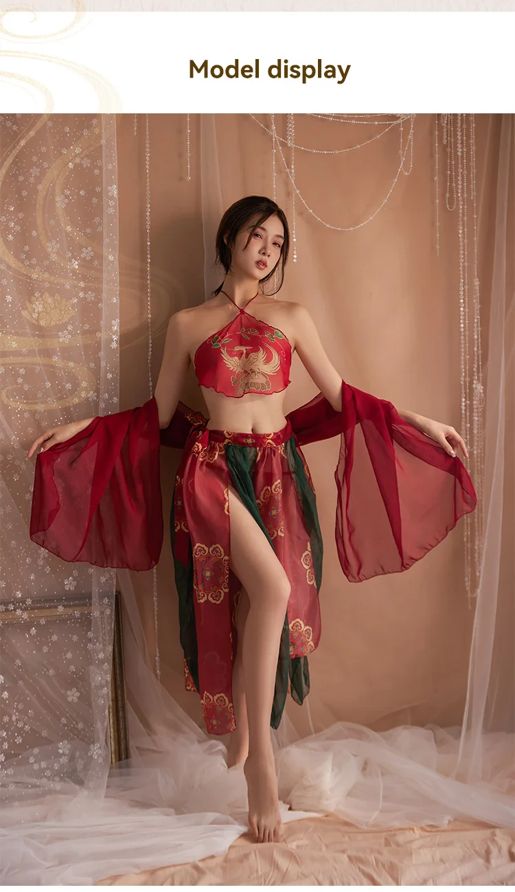 Plus Size Sexy Chinese Hanfu Dress Ancient Lingerie Perspective Club Party Performance Dancing Festival Outfits Nightdress