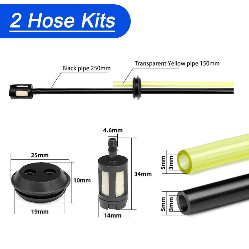 1/5 Stück Universelles Kraftstofftankfilter-Set, Kraftstoffrohrfilter-Set für Kettensäge, Rasenmäher, Rasentrimmer, Ölschlauch, Kraftstoffschlauch, Gartenwerkzeuge – Detail 1