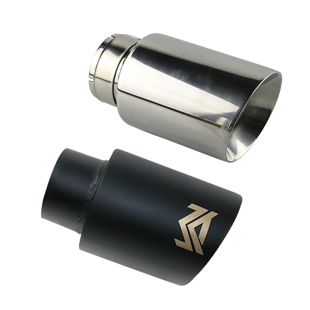 Car Exhaust End Tip Interface 63mm Slant Oval Outlet 89mm Universal Stainless steel Auto Muffler Tail Pipe