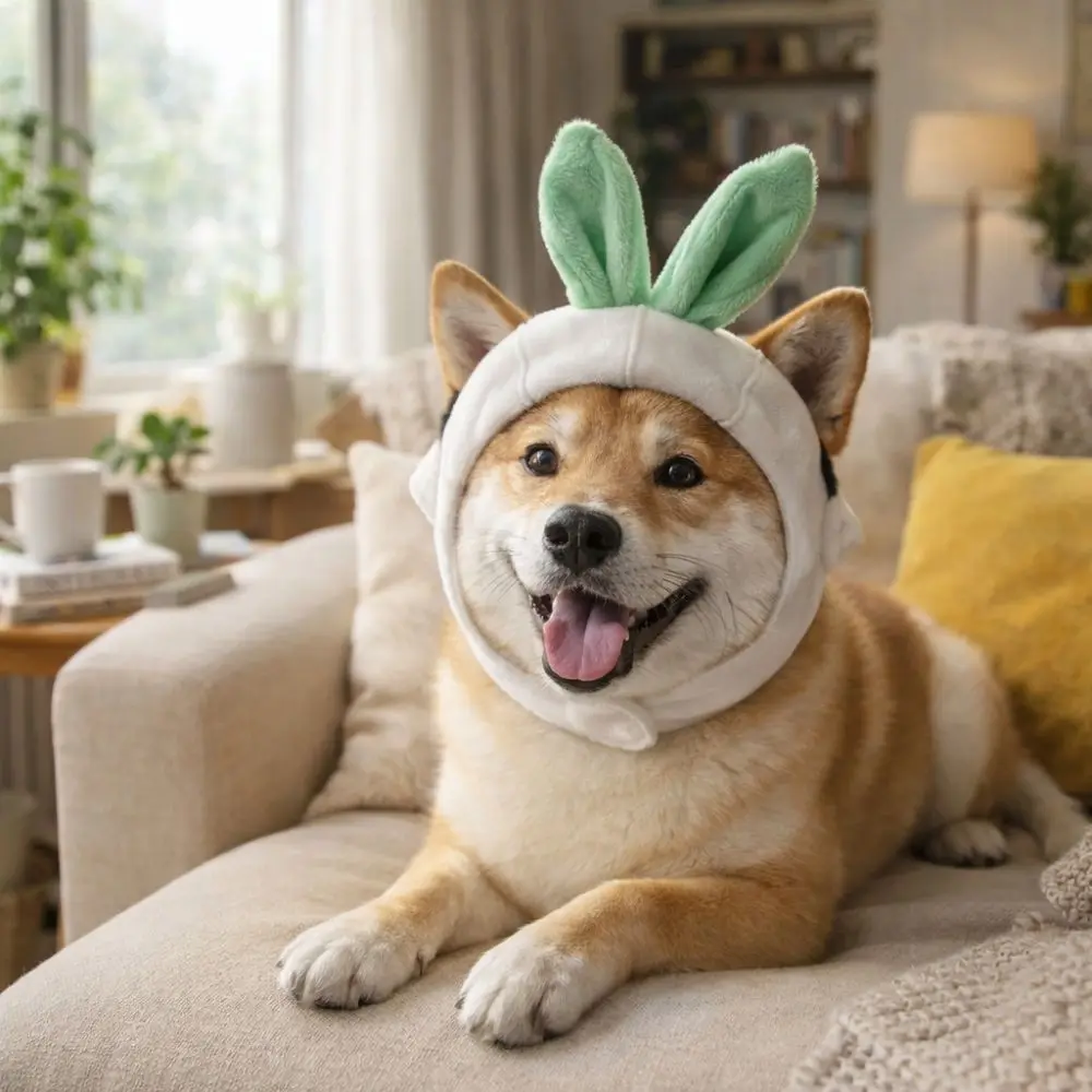 

Multi-functional Cartoon Pet Garlic Hat Comfortable Soft Cat Warm Hat Funny Dog Headdress Photo Prop