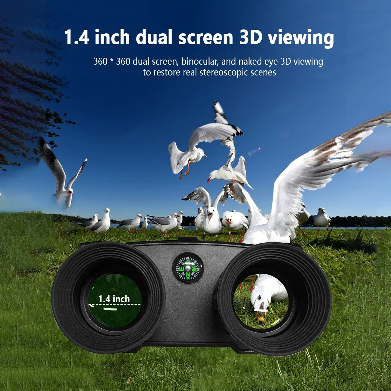 

DT99 Night Vision Binoculars 8X Digital Zoom 300M Infrared 48MP 2.5K UHD Video 3D Head-mounted Telescope Camera for Hunting