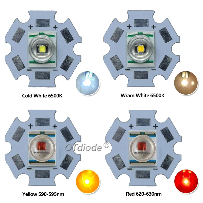 1-50 pz 3W LED XRE xre Q5 emettitore Chip luce freddo caldo bianco giallo arancione rosso diodo per parti torcia Spot Light