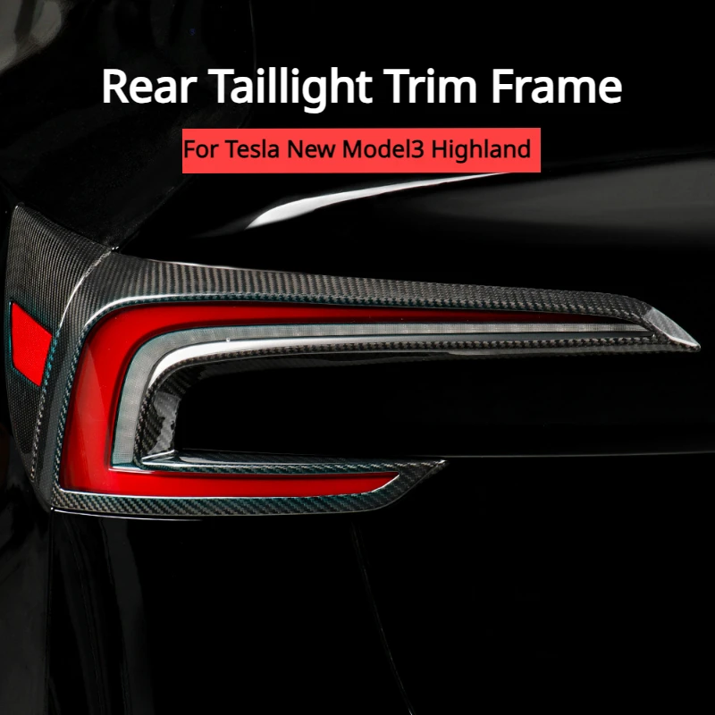 

Real Carbon Fiber Rear Taillight Trim Frame for Tesla New Model3 Highland 2024 Car Rear Tail Light Sticker Taillight Lampe Cover