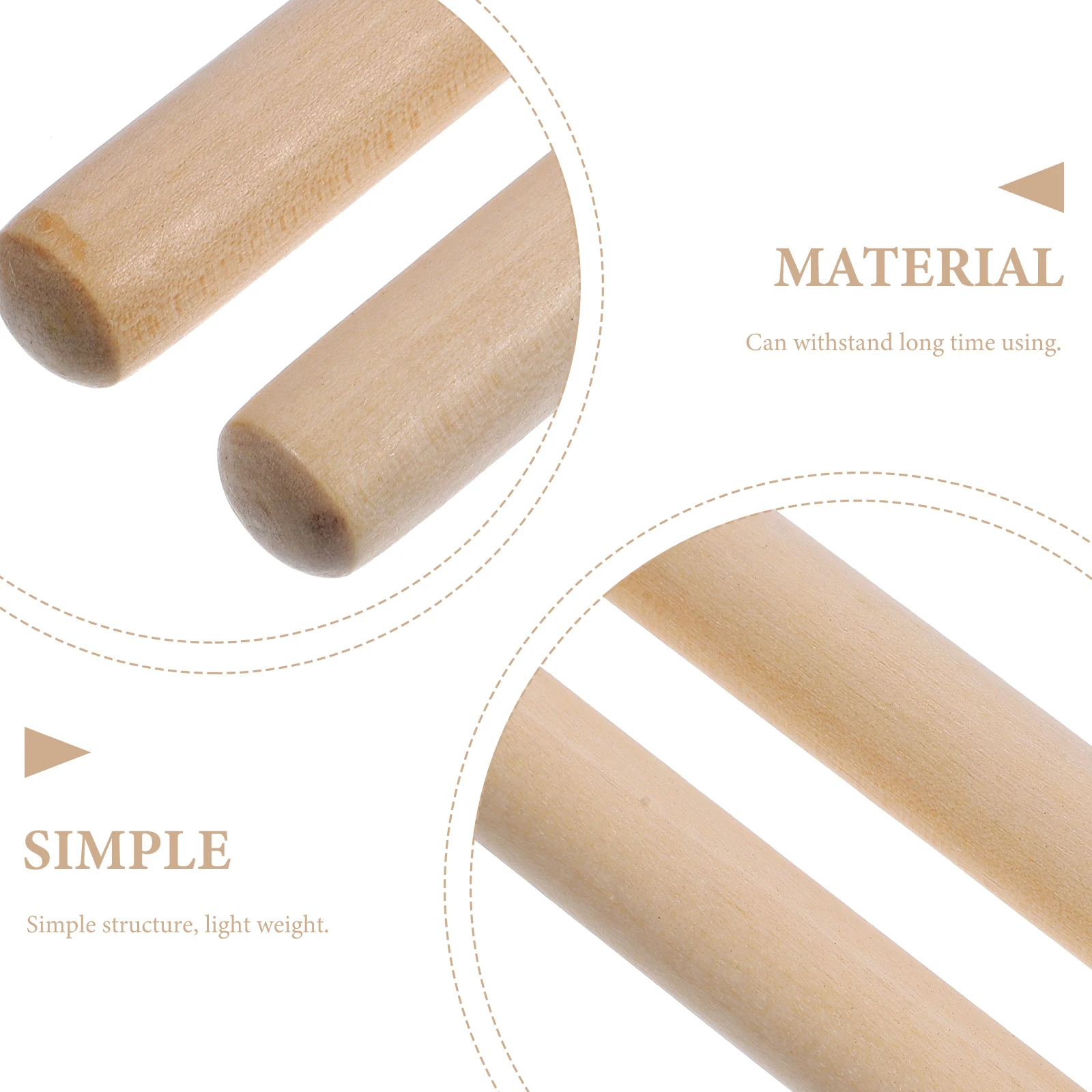 

6 Pairs Drum Stick Wood Mallets Percussion Sticks Drumsticks Universal for Drummer Maple