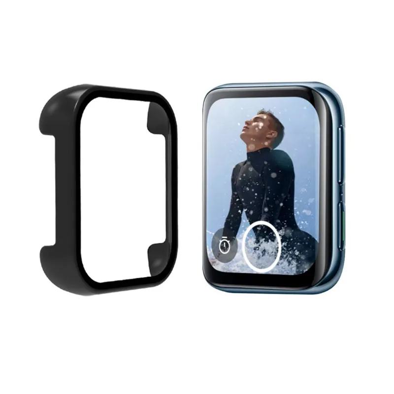 Защитное стекло с твердыми краями на весь экран, защитная пленка, чехол, корпус, рамка для смарт-часов OPPO Watch 2 42 мм/46 мм, защитный бампер для смарт-часов