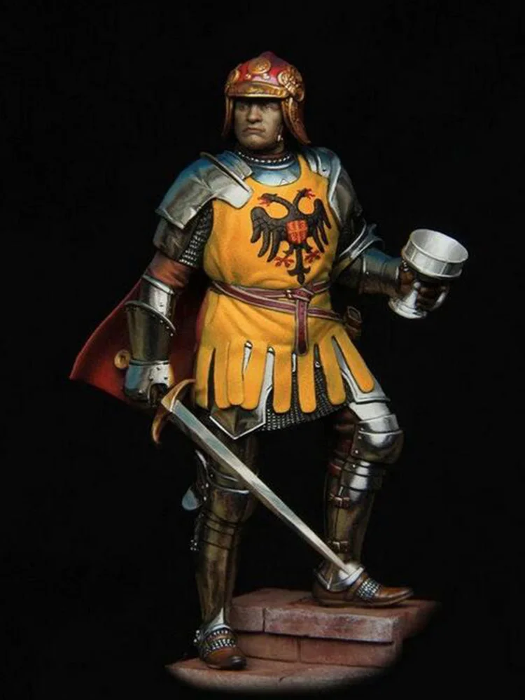 

Resin soldier 1/24 ancient fantasy warrior soldier stand Model Unassambled Unpainted Figure Building Kit