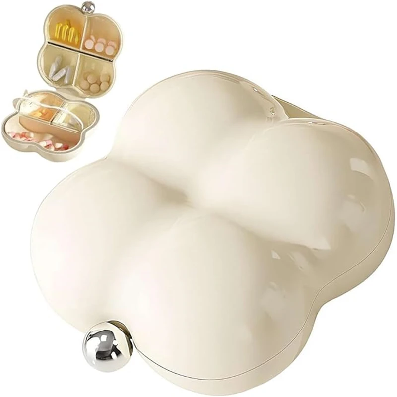 7-Day Portable Flower-Shaped Pill Organizer Compact Medication Divider Box with Individual Compartments for Daily Use