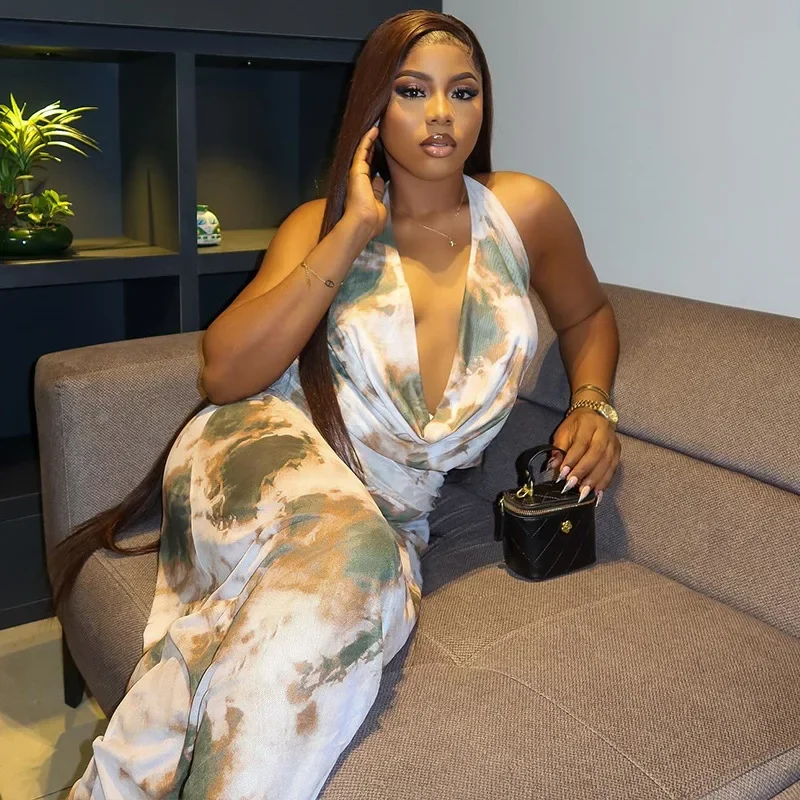 قطعتين مجموعات النساء تنورة مجموعة الخامس الرقبة مطابقة مجموعات عارية الذراعين بلايز مثير طباعة التنانير الطويلة سليم أطقم فساتين عالية الخصر نادي الحفلات #1