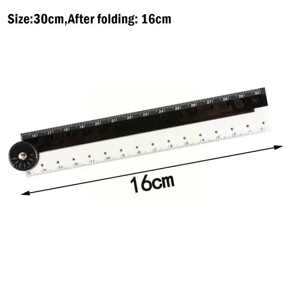 Folding Ruler Black And White Simple Graphic Primary Creative Birthday School Gift Stationery Drawing Student School Suppli 1pcs