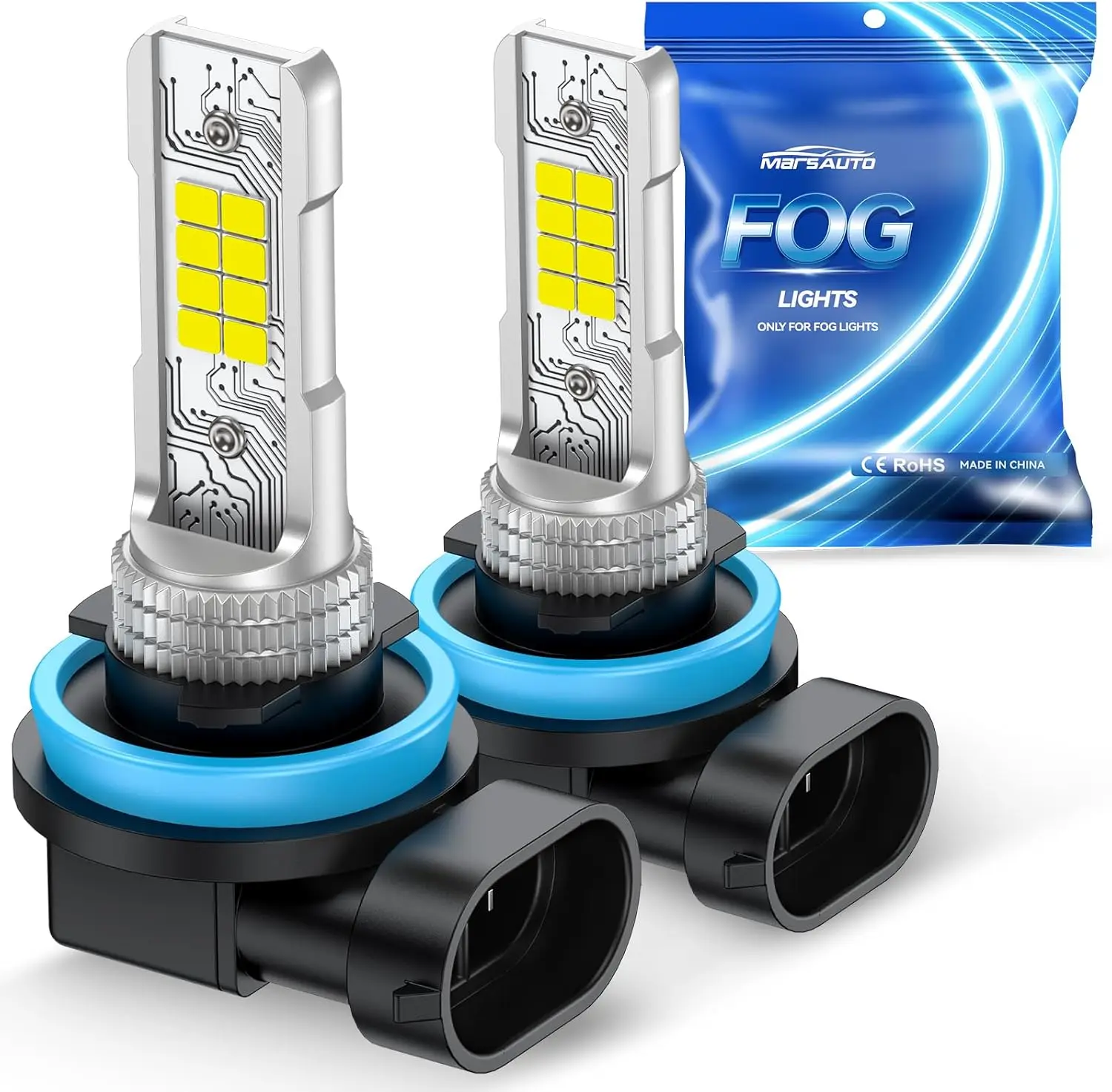 

Super Bright H11/H8 LED Fog Light Bulb, 10000 Lumens 6000K White, Plug and Play for Turn Signal & Fog Light Combos, Pack of 2