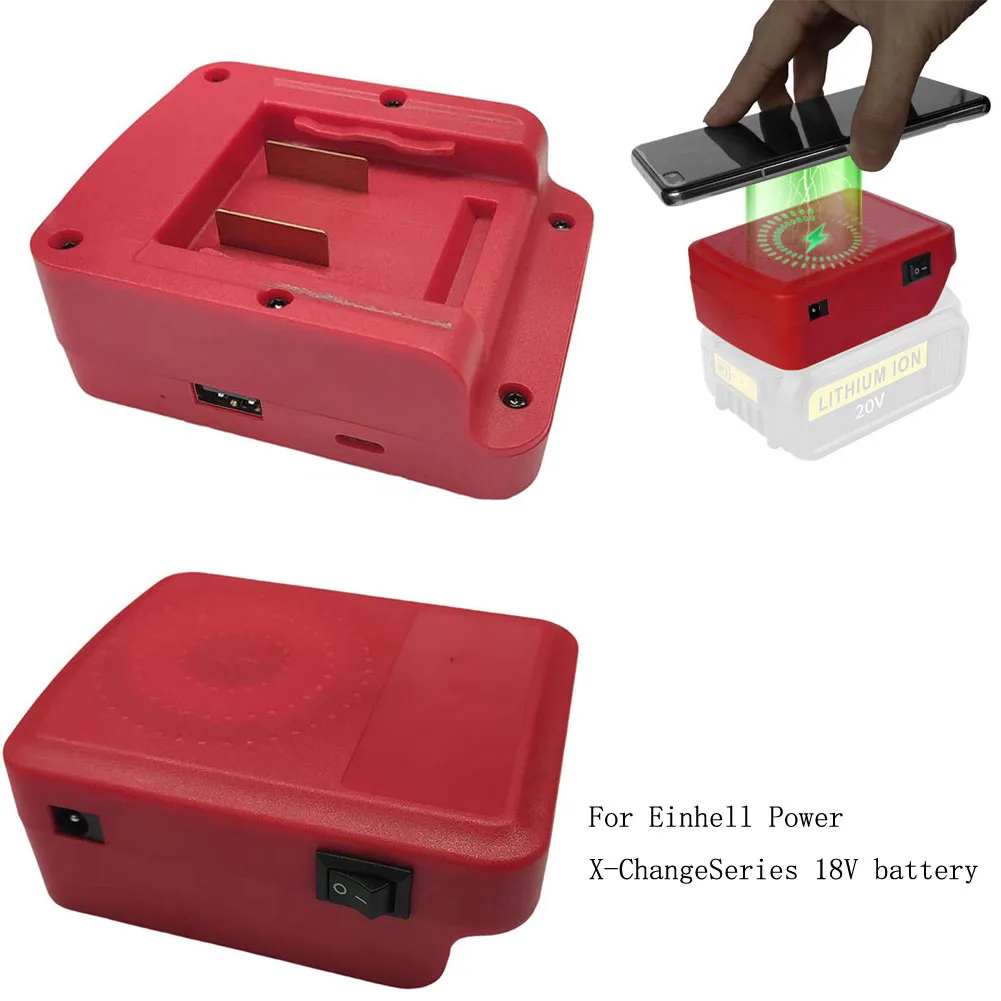 

1 шт., беспроводное зарядное устройство для мобильного телефона, конвертер, эффективное управление питанием для Einhell Power X-Change Series, литиевая батарея 18 В