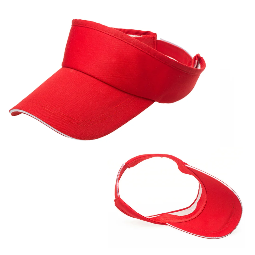 Blank Sun Visors Adjustable Sports Sun Hat for Travel Exercises(Red) visors sports visor cap