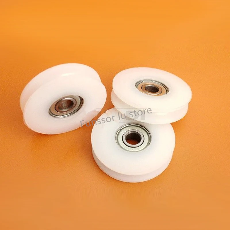 4pcs 8*46.5*10mm 608ZZ U Groove Guide Pulley Sealed Rail Ball Bearing