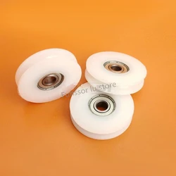 4pcs 8*46.5*10mm 608ZZ U Groove Guide Pulley Sealed Rail Ball Bearing