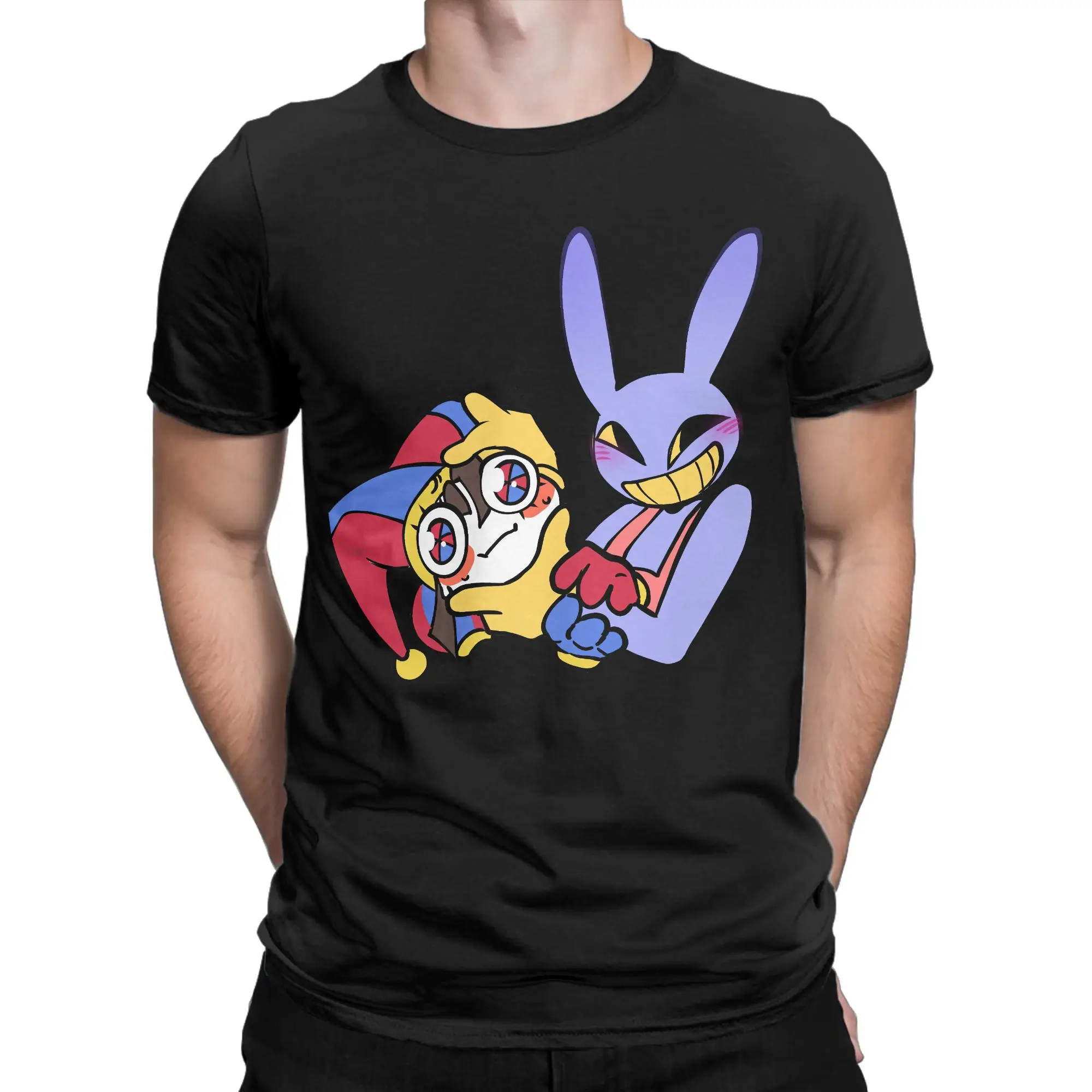 Men Pomni And Jax Cartoon Digitals Circus T Shirt Pure Cotton Clothing Short Sleeve Round Collar Tee Shirt New Arrival T-Shirt