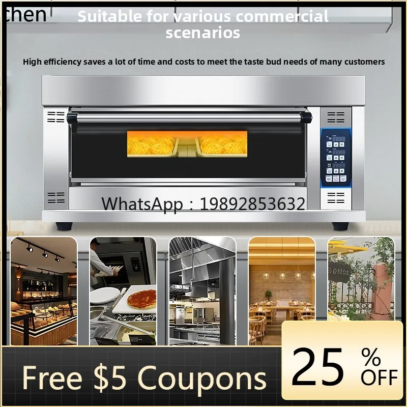 BB  electric oven commercial one, two or three layers single and double plate pizza bread large stainless steel baking oven