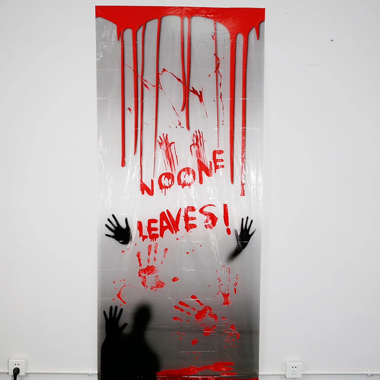 Spoof Blood Stains Door And Window Wall Stickers Halloween Blood Handprint Stickers festival Party Decor Window Glass Stickers view 4