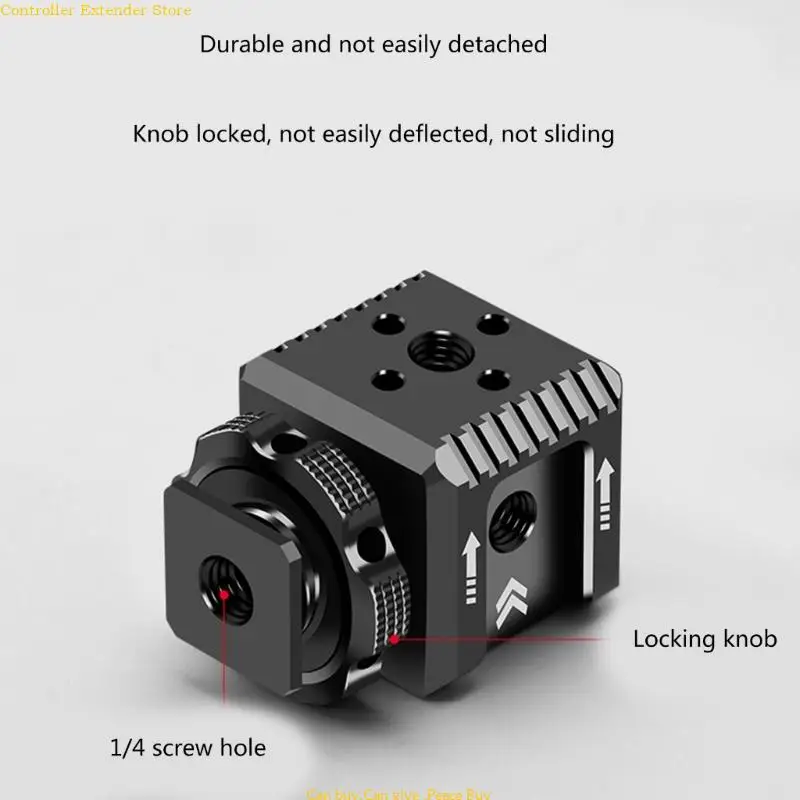 Triple Hot Shoe Extension Bracket 1/4'' Screw Adapter Extend Microphone Fill Light Arm Camera Accessories