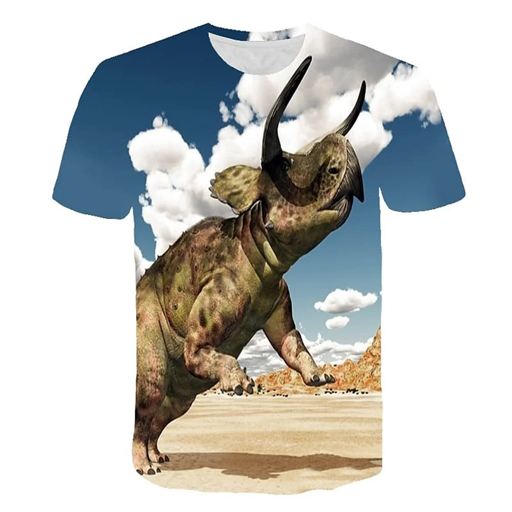 Dinosaurier Cartoon 3d Gedruckt Lustige T Shirt Kinder Jungen Mädchen Casual T-Shirts Kinder Geburtstag Geschenk T-shirts Baby Kleidung Sommer