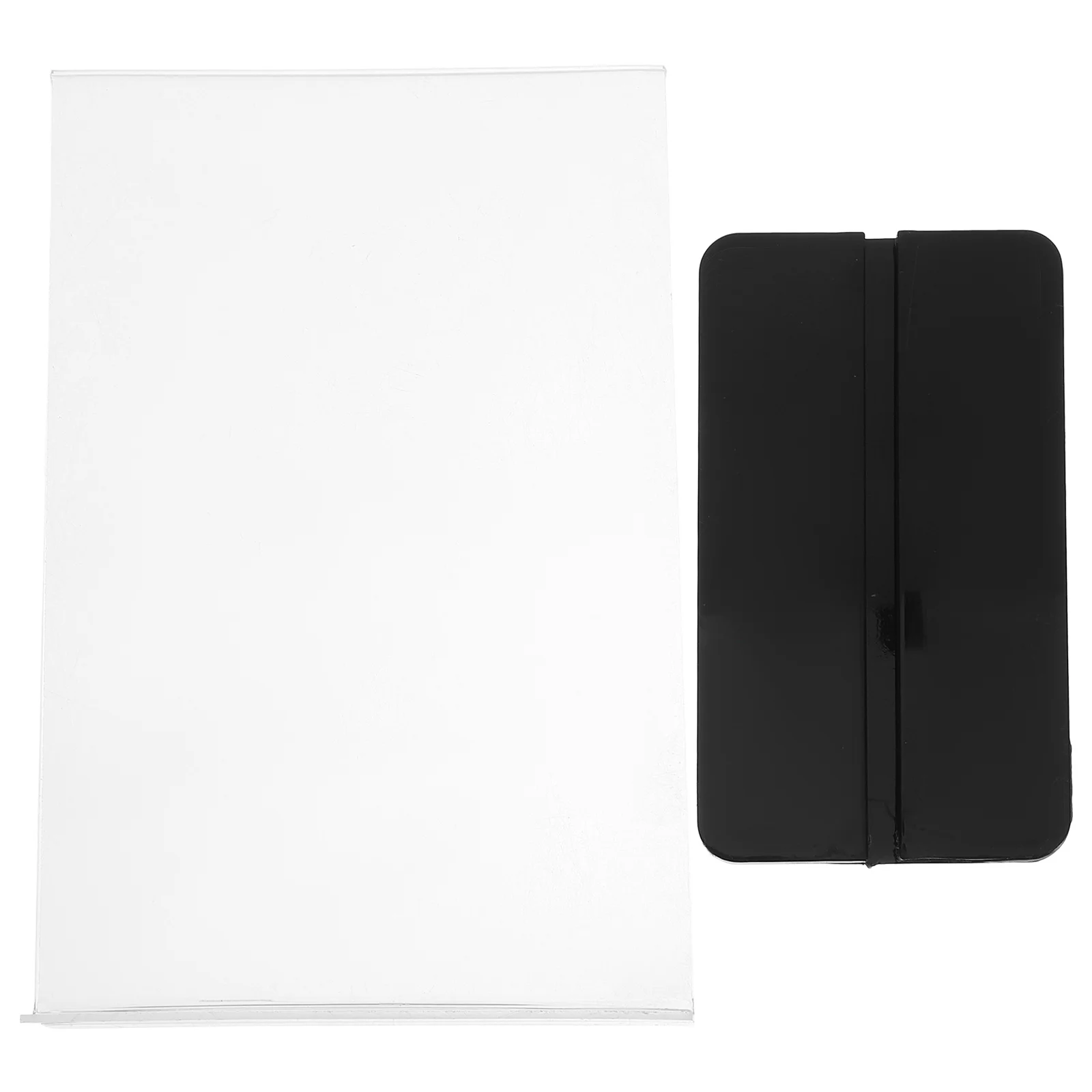 3Pcs Acrylic Sign Holder T-Shaped Menu Price Display Stand Transparent Base Dual-Sided Table Menu Label Holder