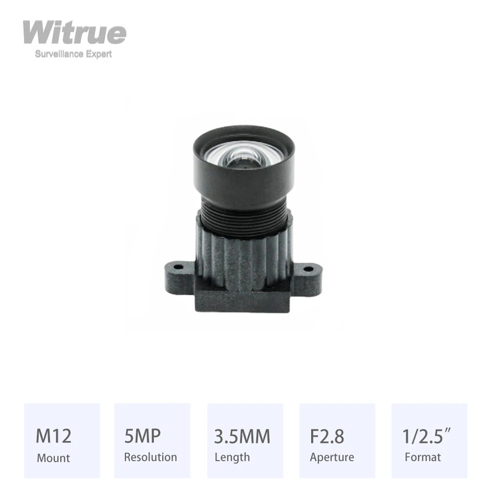 Witrue HD CCTV Lens 5MP M12 Mount  3.5MM F2.8 1/2.5