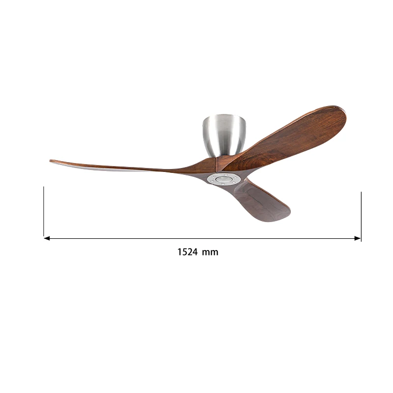 Modern DC Motor Remote Control 60inch 3 Blade 6-Speed Solid Wood Ceiling Fan