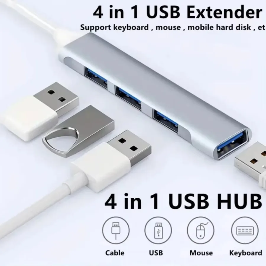 4 in 1 USB HUB USB-C HUB 4 Ports USB 3.0/2.0 Adapter PD SD TF for Macbook Air M1 IPad Pro RJ45 Computer Notebook Accessories