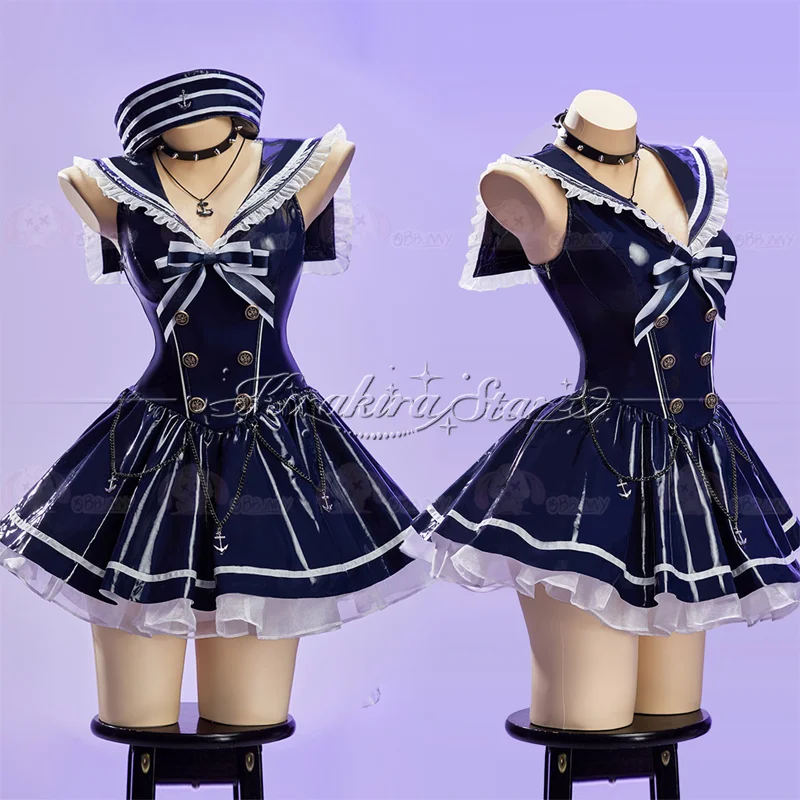 

Hallowmas Idol Cosplay Costume Sailor Collar Lolita Dress Stage Singing Suit PU Leather Skirt Adult Women Carnival Party Outfit